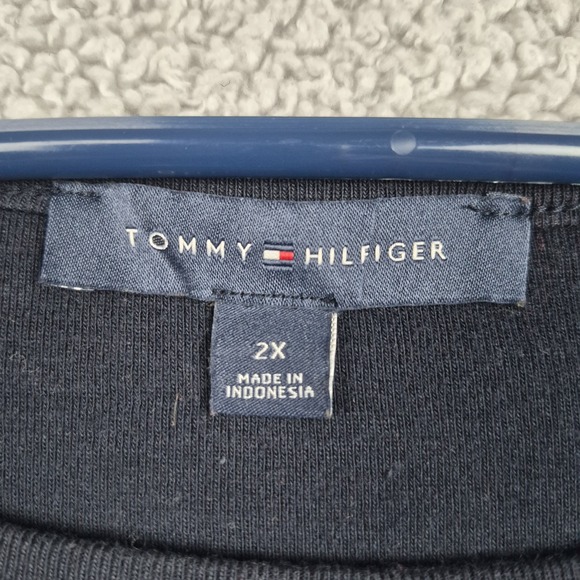 Tommy Hilfiger 2X Pullover Womens Top Blue Yellow Stripes - Picture 3 of 8